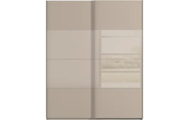 Goossens kledingkast finca combi glans mat glas bruin hoogwaardig meubelplaat - 8244384-{merk}-finca-combi-sts-bruin-schuifdeuren-01
